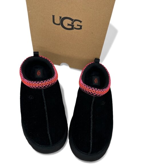 UGG Tazz Slip-On Shearling Clog Black Pink Youth 6 Fits Women’s 7.5–8 EU 38 - Picture 4 of 13